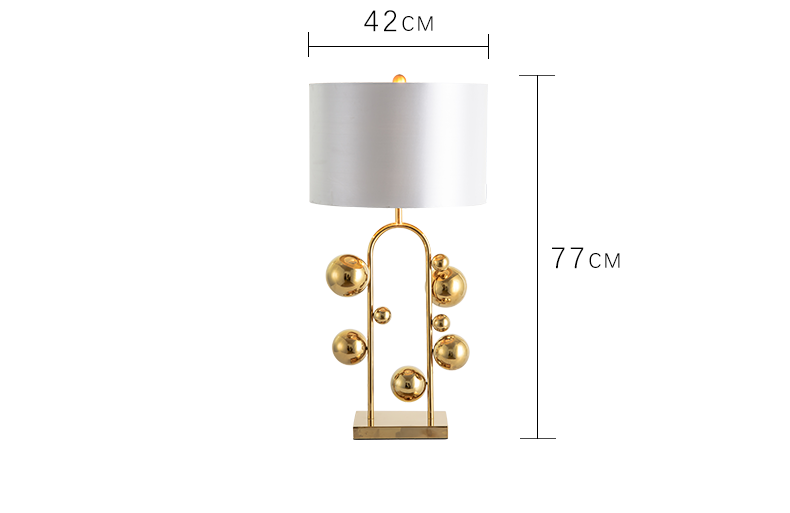 Home Decorative Iron ba<i></i>se Fabric Lampshade White Black Desk Lamp Lighting Led Bed Side Bedroom Modern Round Table Lamp