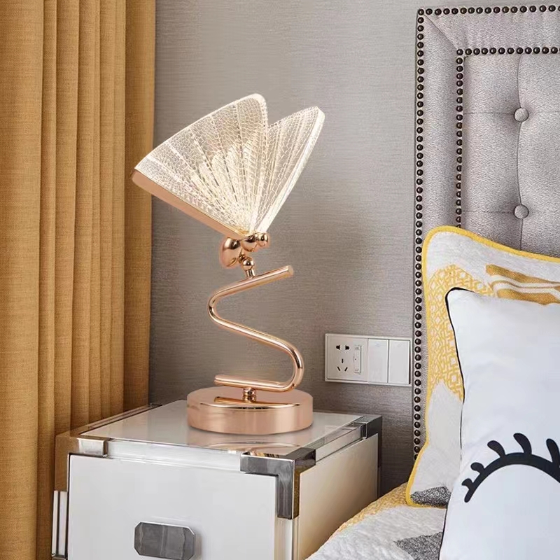 Custom 3d Led Table Lamp butterfly Small Table Lights  for Bedroom or Living Room