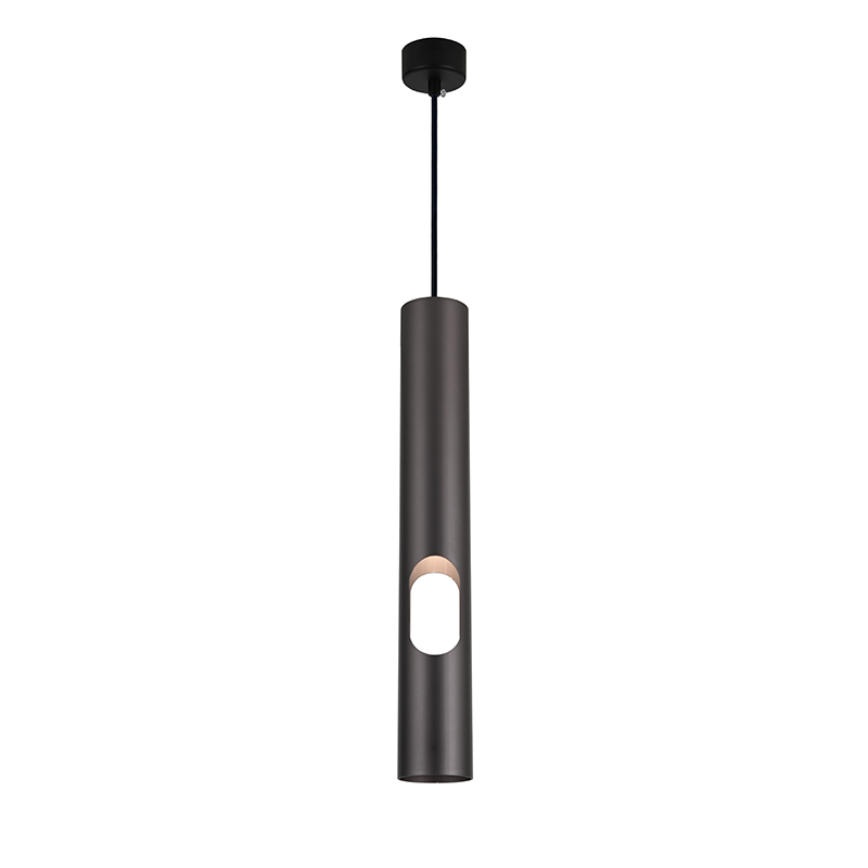 Modern 5W GU10 Hanging Ceiling Light Silver Restaurant Cafe Pendant Linear Light Cylindrical Design Modern Chandeliers Indoor