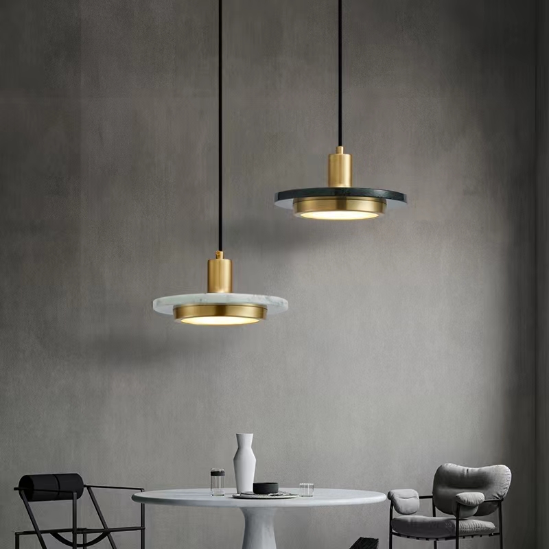 Modern Nordic Gold Aluminum Marble Light Easy Hanging Home Decor Lights for Living Room Villa Bar Shopping Mall