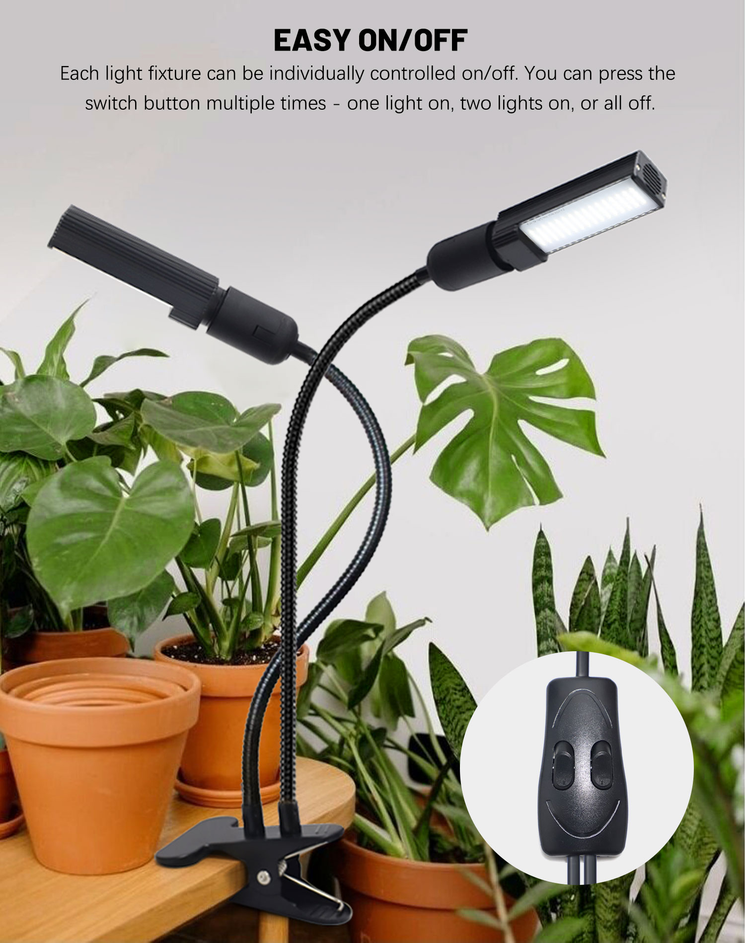 Smart Home Rotatable Tabletop Gooseneck Full Spectrum LED Plant Lamp GRW800picture3