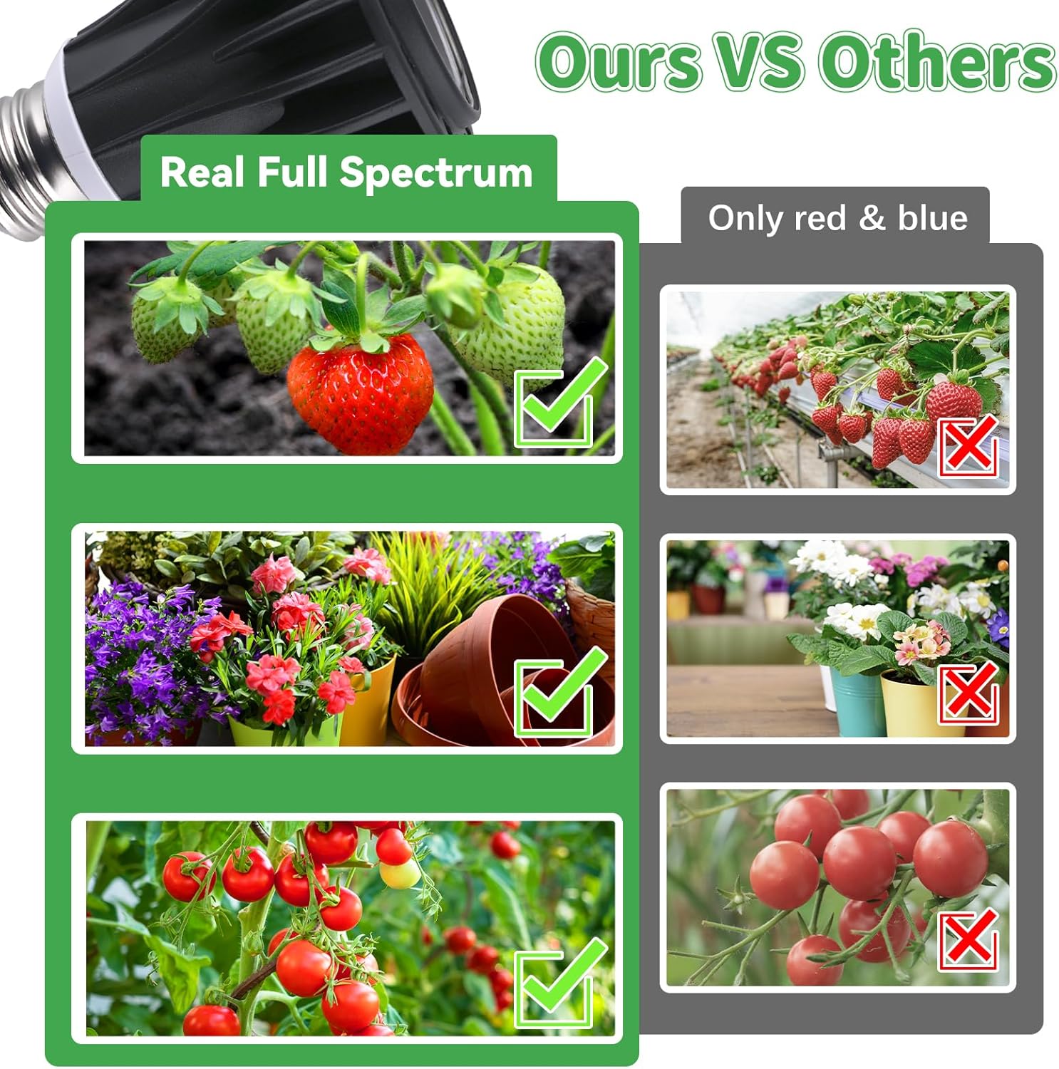 10W Plant Light Bulb High PPFD PAR20 Full Spectrum Grow Bulb Light GRW1400picture4