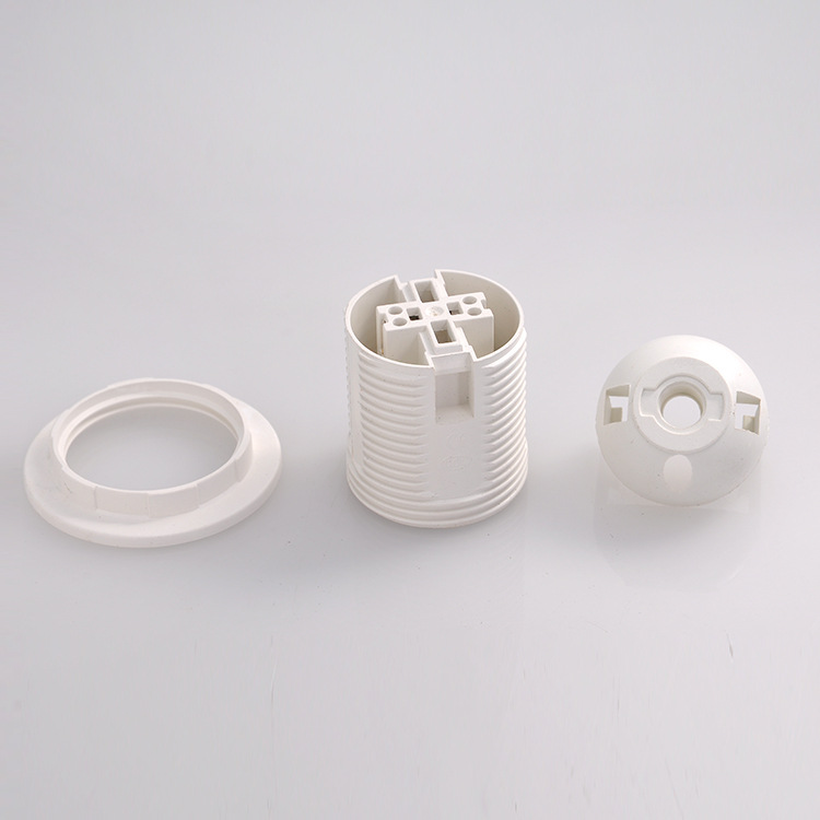 Wholesale Screw Type E27 White Plastic Lamp Holder with Ring BAS1500picture2