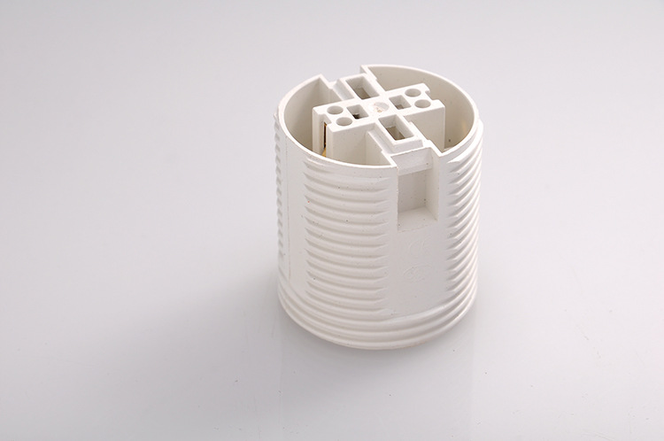 Wholesale Screw Type E27 White Plastic Lamp Holder with Ring