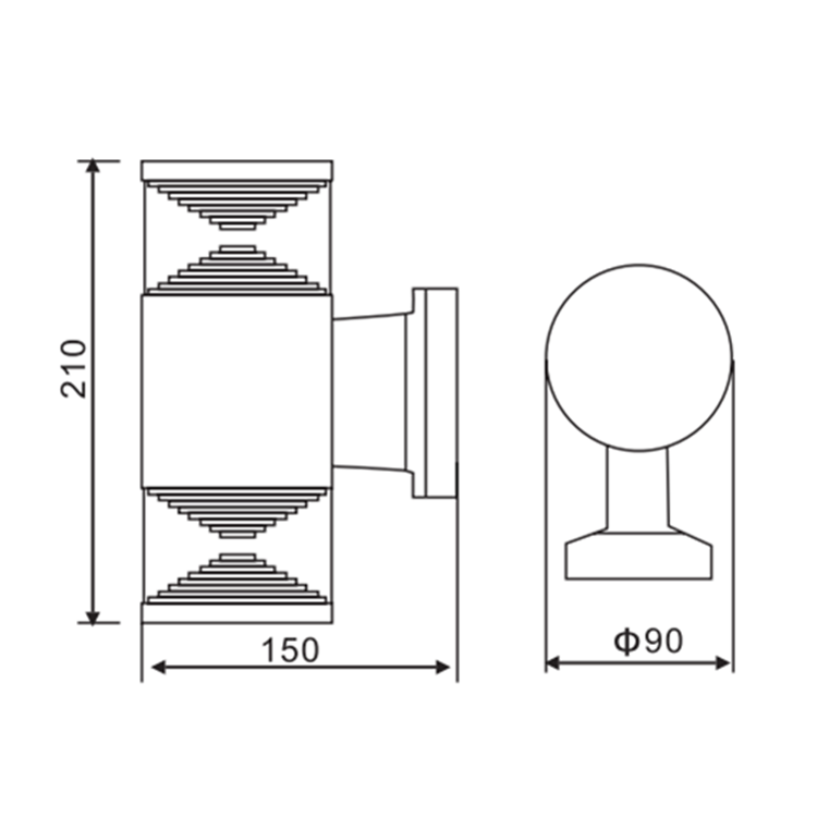 Marine Aluminium Acrylic Incandescent Wall Light for Boat WL4050picture6
