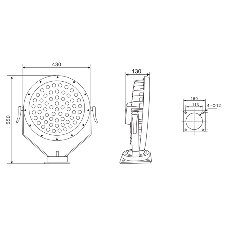 IP66 60W 85-265V Aluminium Marine LED Spot Flood Light MSL600picture2