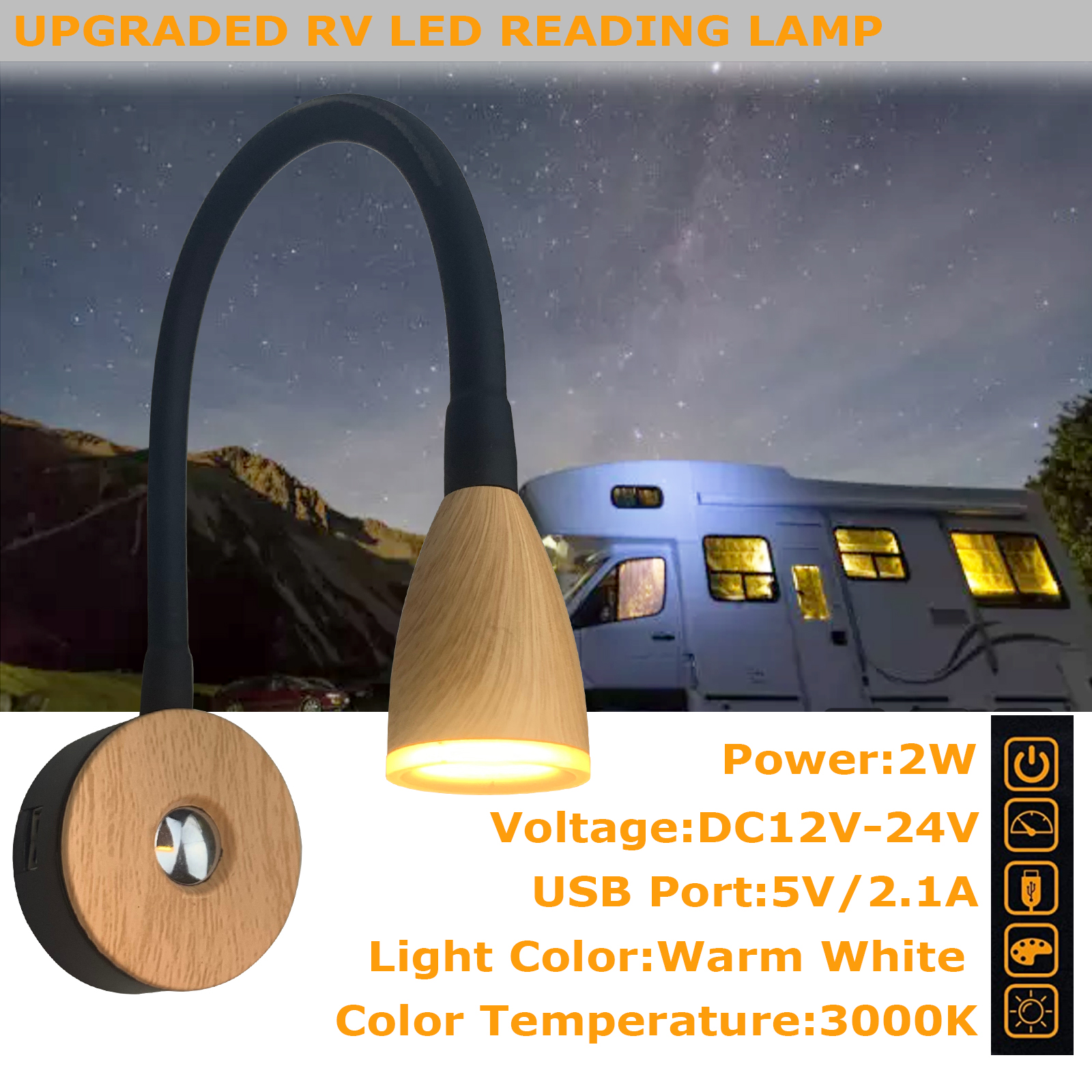 Rv Boat Marine Reading Light 12V-24V Customizable MRL400picture5