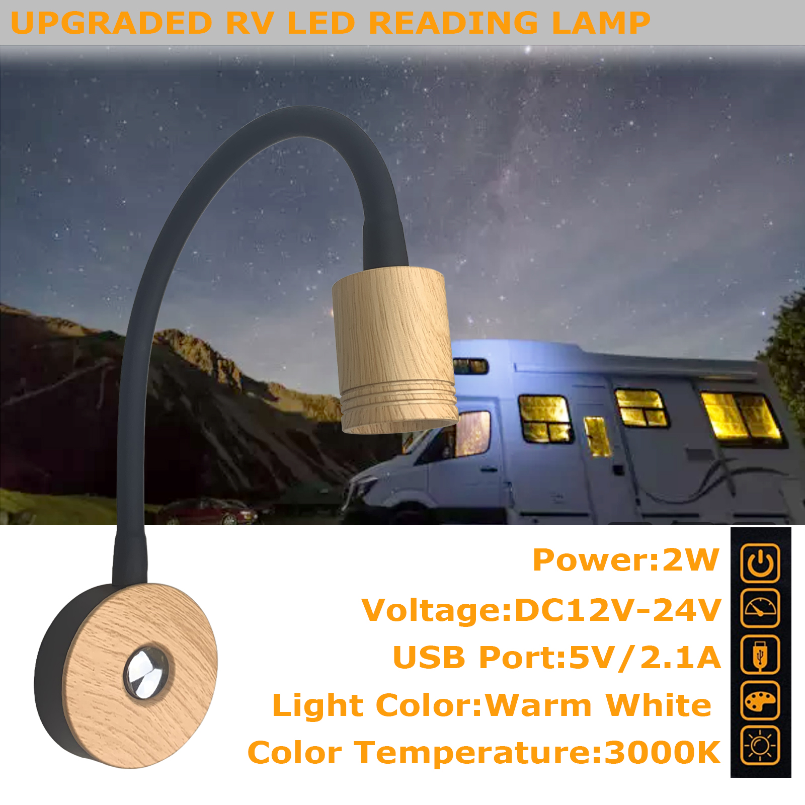 RV LED Reading Light 10-30V for RV Caravan Yacht Boat MRL600picture5