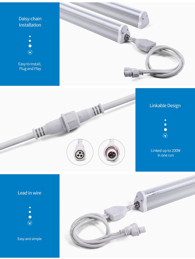 Cooler Door Led Tube Light/walk-in Cooler Led Light 4000k V Shape Cooler Integrated Led Tube Light Fixture with CE ETL TUV Certs