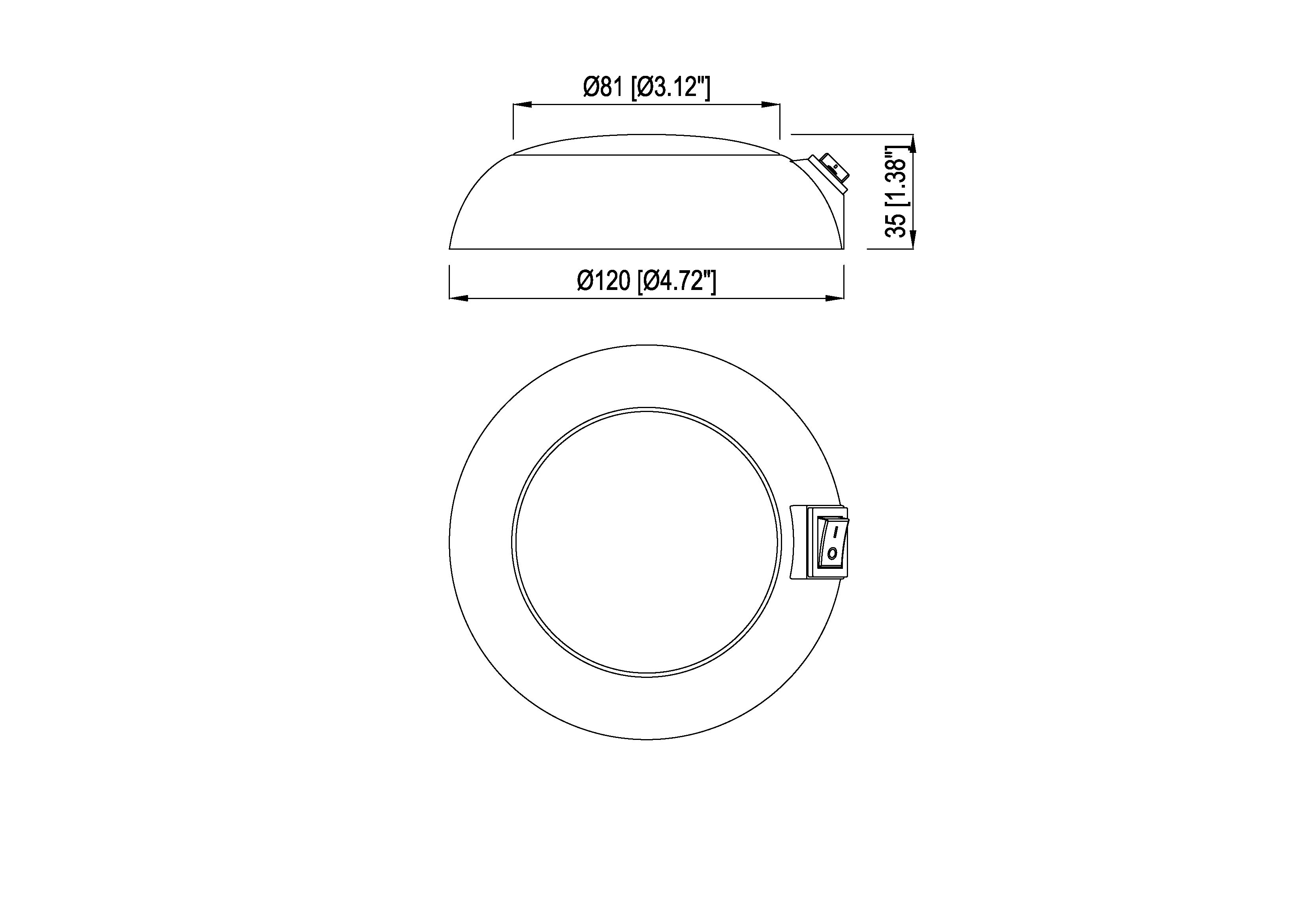 4.5 Inch LED Portable Utility Light, Battery Operated RV Caravan Marine Boat Interior Dome Lamp CE/RoHS/REACH Certificated