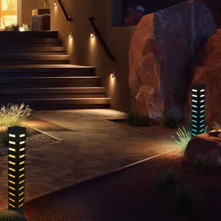 Outdoor Garden Light 12V Low Voltage Smart Co<i></i>ntrol RGB Bollard Light Surface Mounting Decorative Landscape Lighting