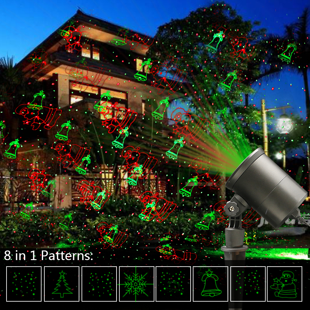KSWING AC85-265V 50HZ IP44 Outdoor Garden Laser Projector Light Red&Green Christmas Decorative Lighting