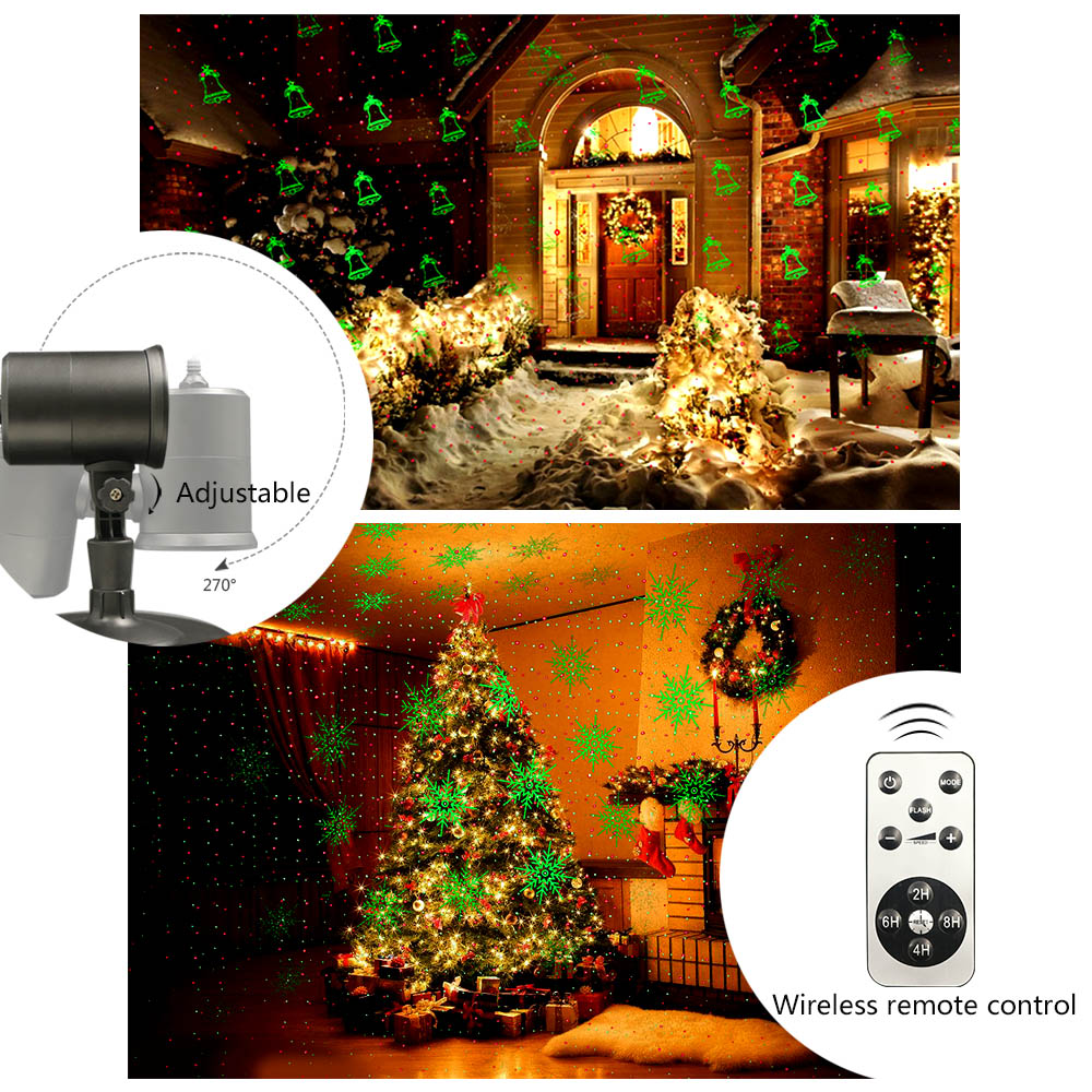 KSWING AC85-265V 50HZ IP44 Outdoor Garden Laser Projector Light Red&Green Christmas Decorative Lighting