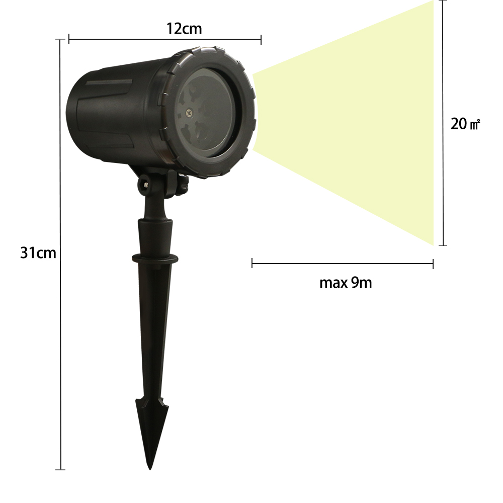 KSWING IP65 220V LED Projector Light Warm White Christmas Genre Lights for Outdoor Garden Christmas & Halloween Decor