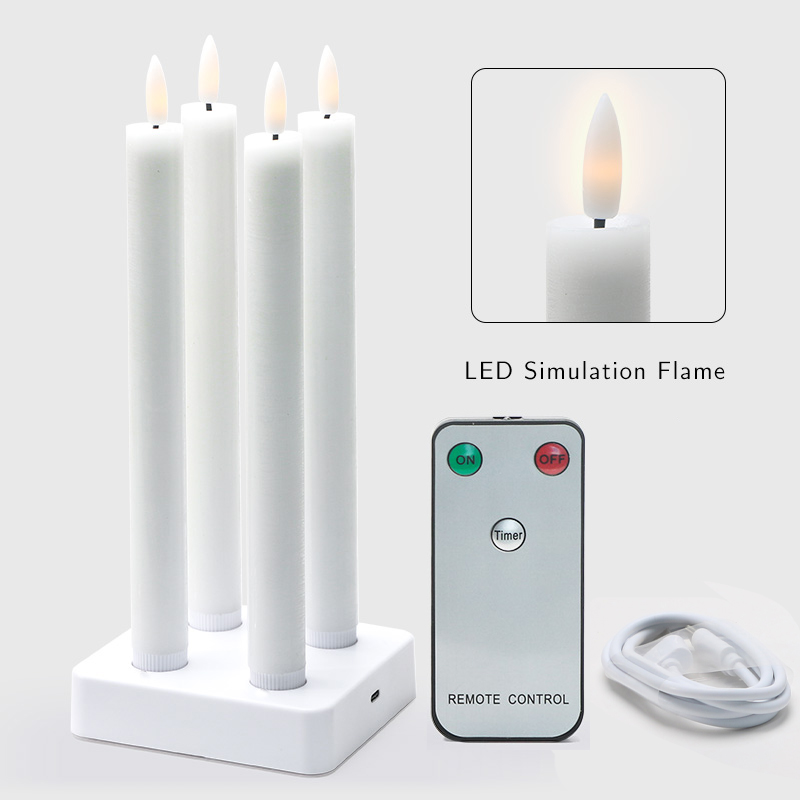 Rechargeable Pillar LED Candle Light for Home Decor Customizable Logo for Holiday Celebrations-Christmas Ramadan New Year Easter