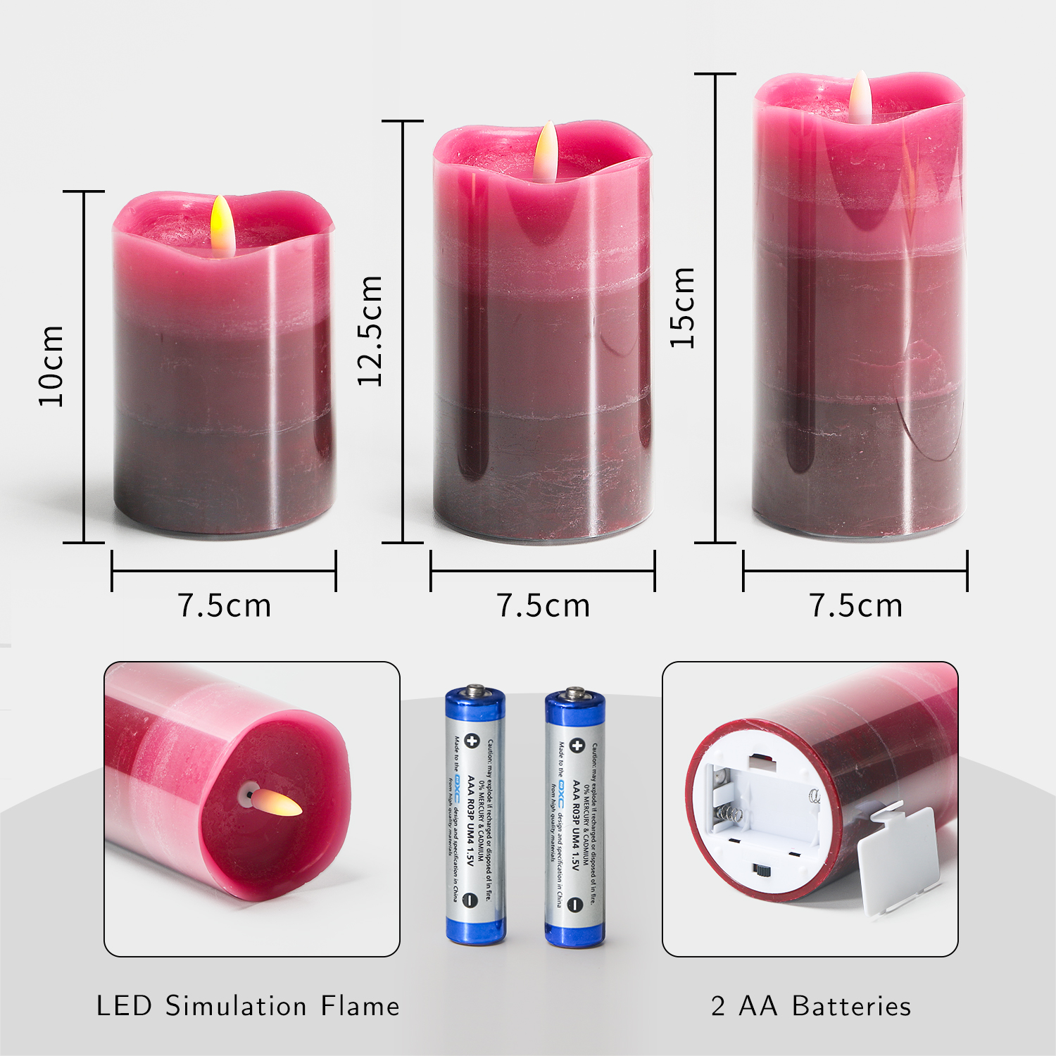 LED Flickering Flameless Plastic Candle for Home Use on Holidays CAD300picture4