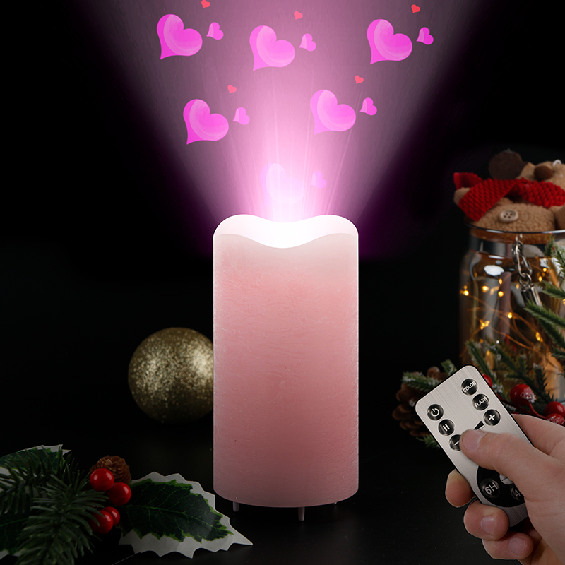 LED Valentine Candles Romantic Pink Heart Projector Lights Night Light CAD400picture5