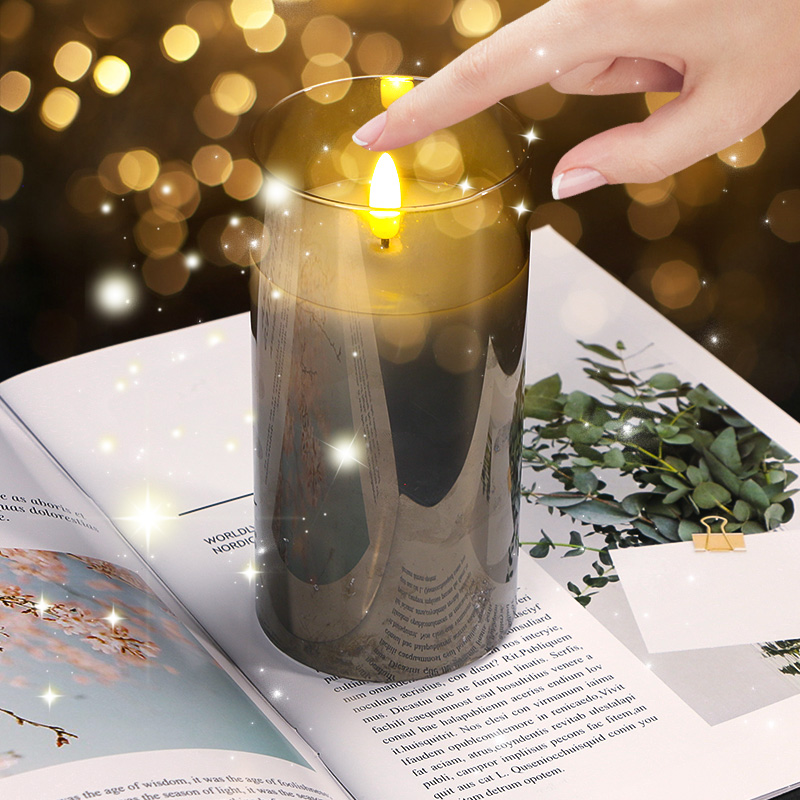 KSWING Modern Round Smart Home LED Lights Set Swing Glass with Elegant Candle Design Remote Co<i></i>ntrol for Bedroom or Hotel
