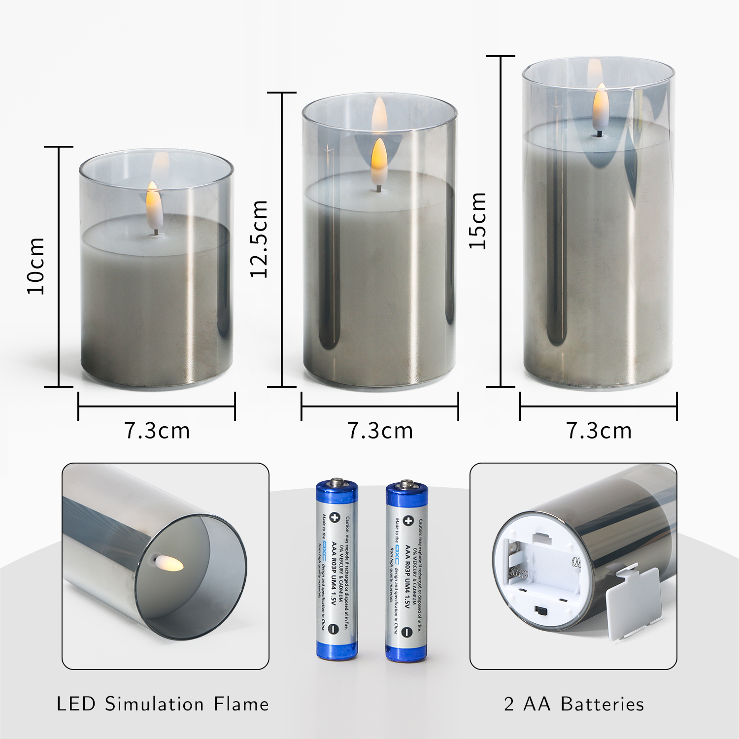 KSWING Modern Round Smart Home LED Lights Set Swing Glass with Elegant Candle Design Remote Co<i></i>ntrol for Bedroom or Hotel