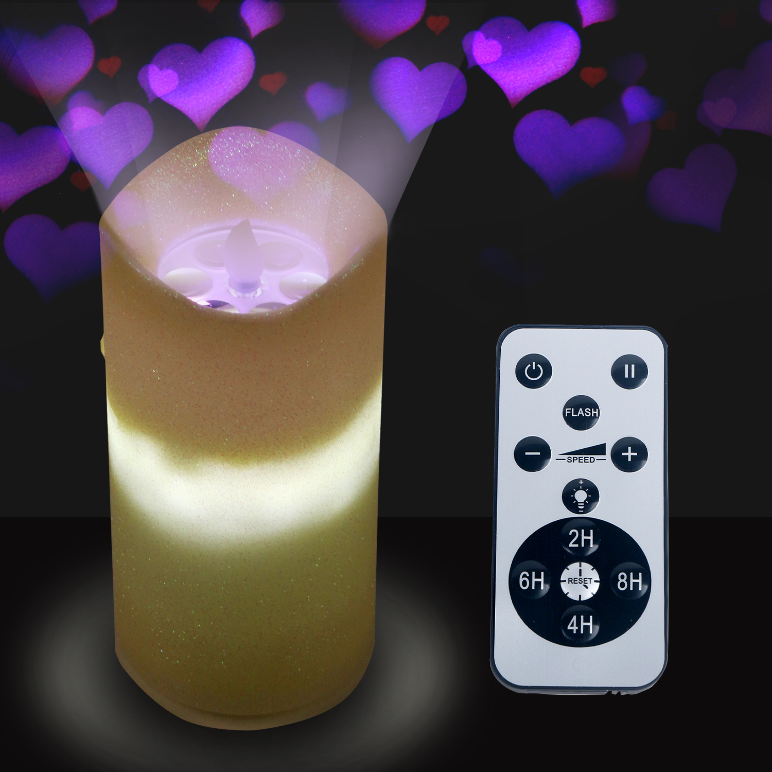 KSWING LED Projector Light for Christmas and Valentine<i></i>'s Day Decorations for Candle Displays