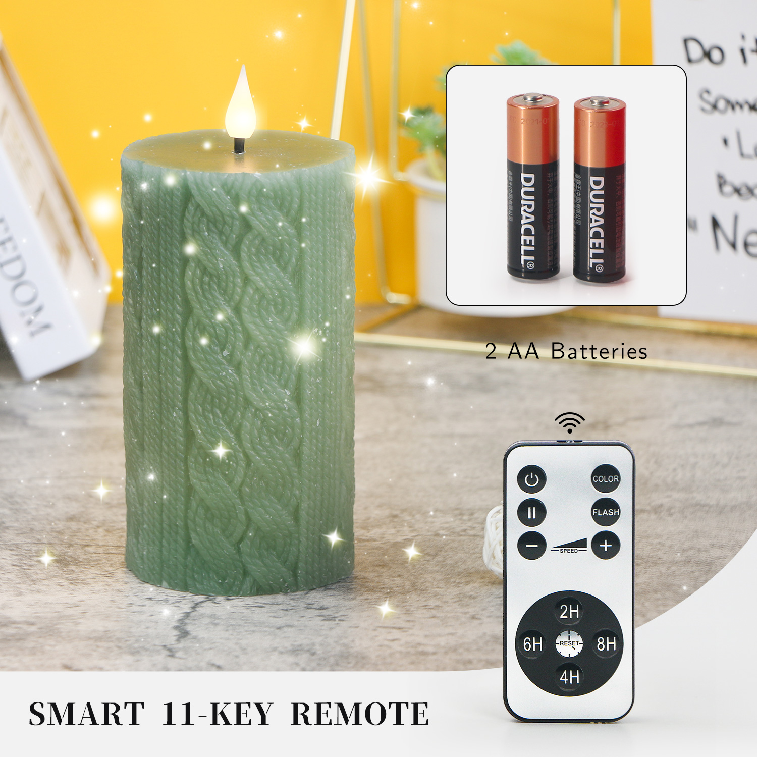 LED Flickering Flameless Battery-Powered Plastic Candle for Home Use on Christmas Ramadan Diwali New Year Holidays