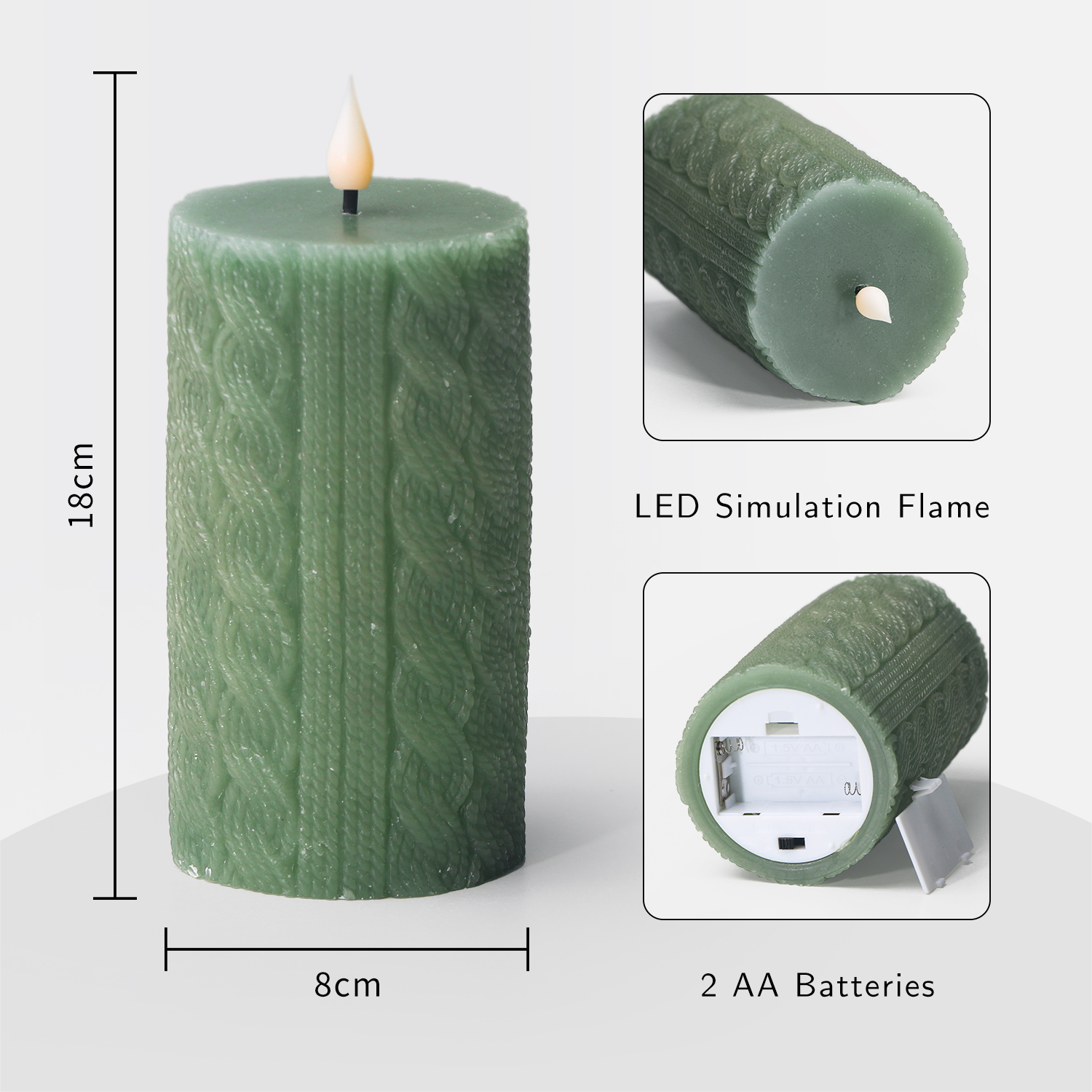 LED Flickering Flameless Battery-Powered Plastic Candle for Home Use on Christmas Ramadan Diwali New Year Holidays