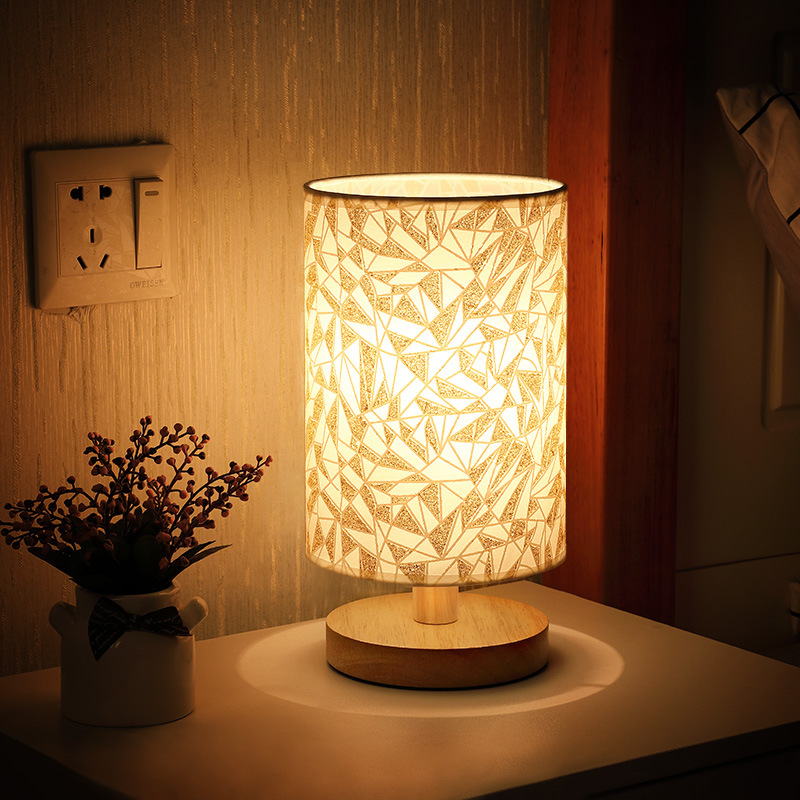 Solid Wood Nordic Decorative Desk Lamp Bedroom Bedside Study Light Emitting Diode Night Light Plug-in Energy-saving