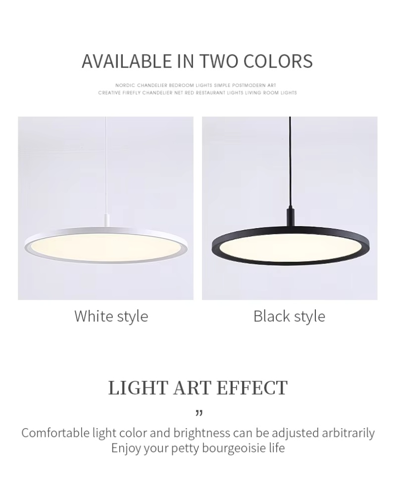 Co<i></i>ntemporary Simple Single LED Circle Pendant Light Warm White Hanging Lamp for Kitchen Restaurant Home Villa Modern Nordic Oval
