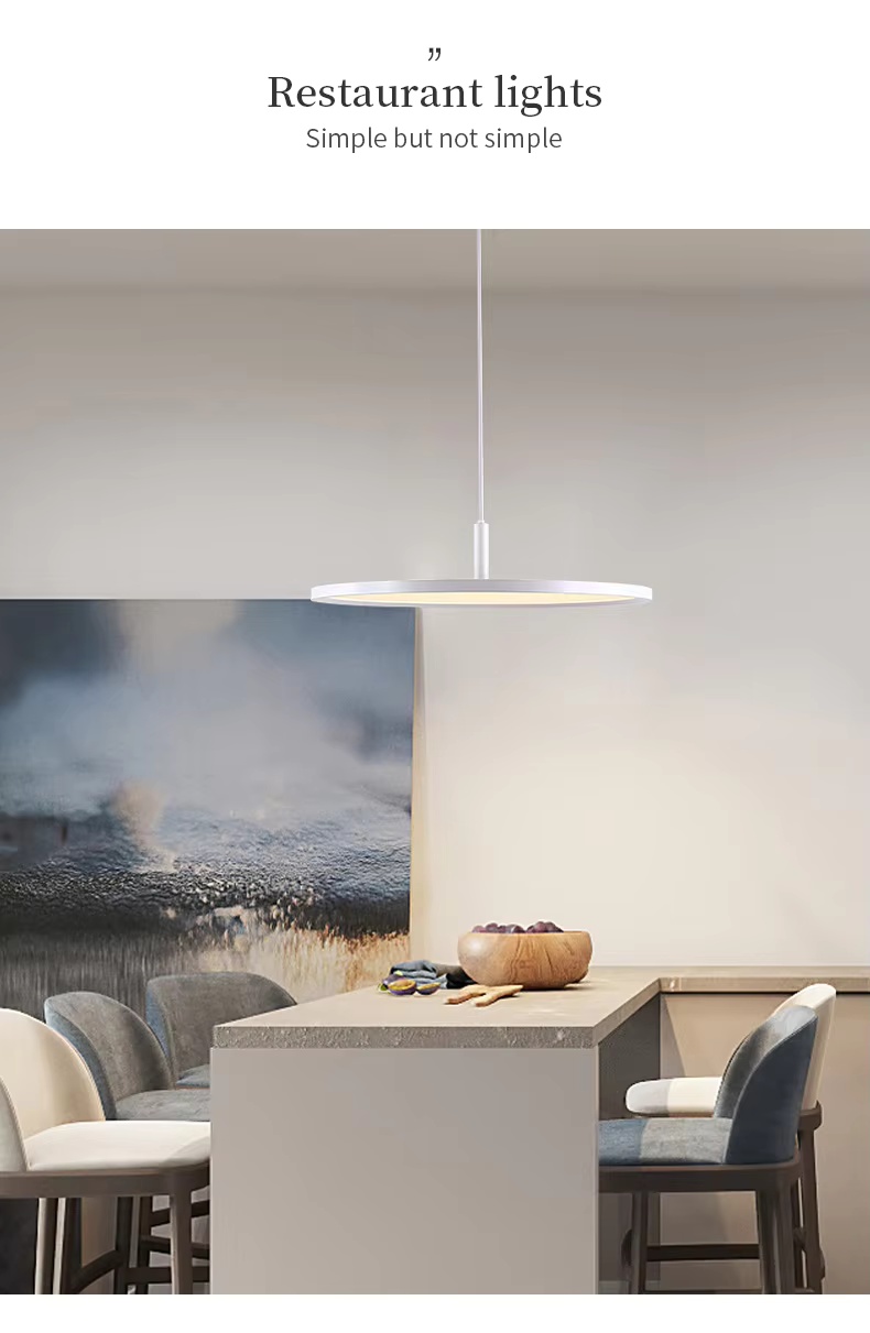 Co<i></i>ntemporary Simple Single LED Circle Pendant Light Warm White Hanging Lamp for Kitchen Restaurant Home Villa Modern Nordic Oval