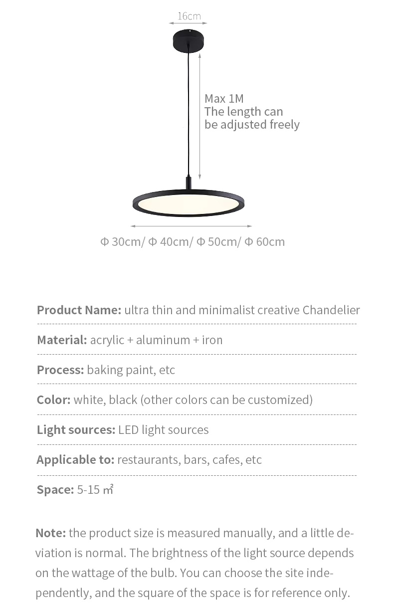 Co<i></i>ntemporary Simple Single LED Circle Pendant Light Warm White Hanging Lamp for Kitchen Restaurant Home Villa Modern Nordic Oval