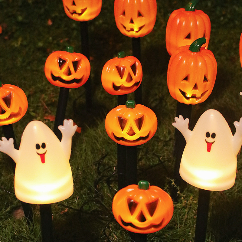 Solar Pumpkin Skull Lights Halloween LED Decorative Ground Plug Lights HWL1800picture4