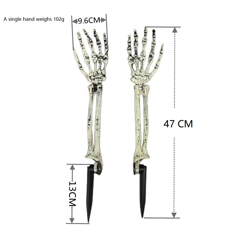 Skulls and Skeleton Hands Bone Arms Set Ground Outdoor Yard Deco Scary Halloween Decoration Lights Hpicture4