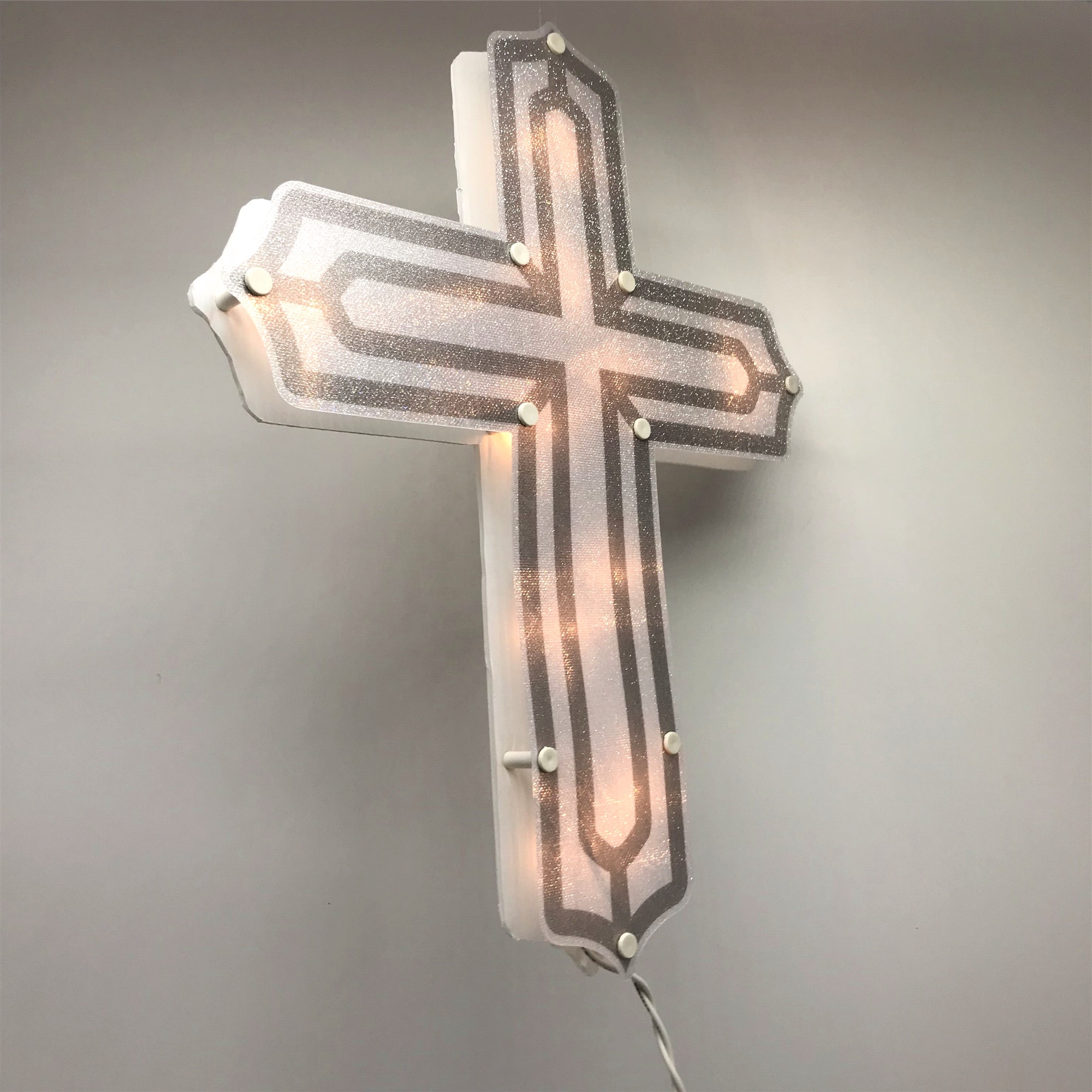 14" Lighted Religious Cross Easter Window Silhouette Decoration EAL1400picture4