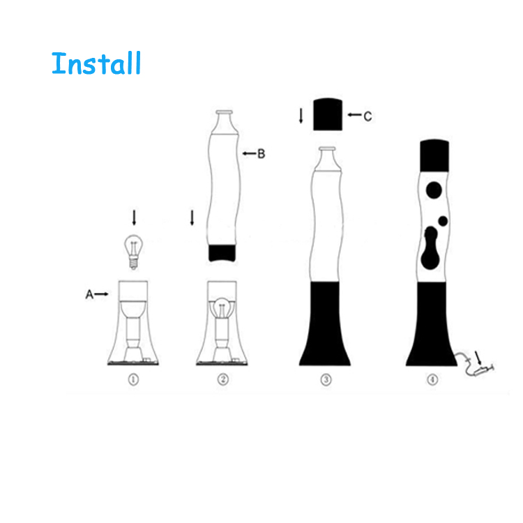 Plastic Glitter Lamp 16 