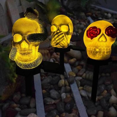 Solar Resin Halloween Skull Pathway Stake Light HWL1400picture7