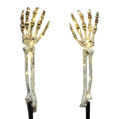 Skulls and Skeleton Hands Bone Arms Set Ground Outdoor Yard Deco Scary Halloween Decoration Lights Hpicture1