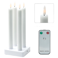 Flameless LED Taper Candles Flickering Rechargeable with Remote and Timers for Christmas CAD1300
