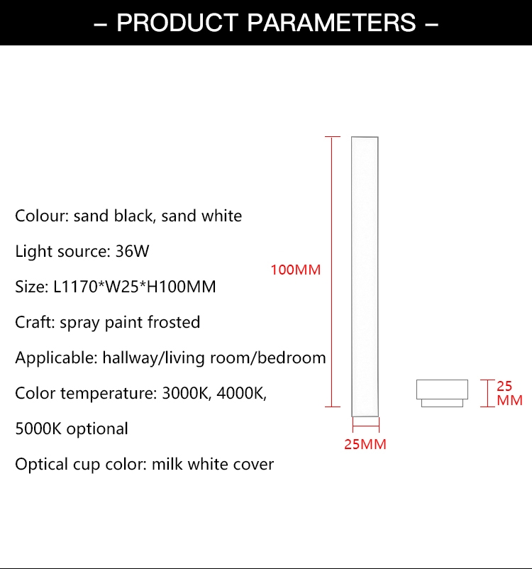 High Luminous Anti Glare Pendant Light White Black Led Linear Light for Home Office Lighting