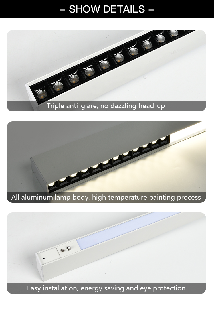 High Quality Office Commercial Indoor Decoration Housing Surface Mounted Led Linear Light