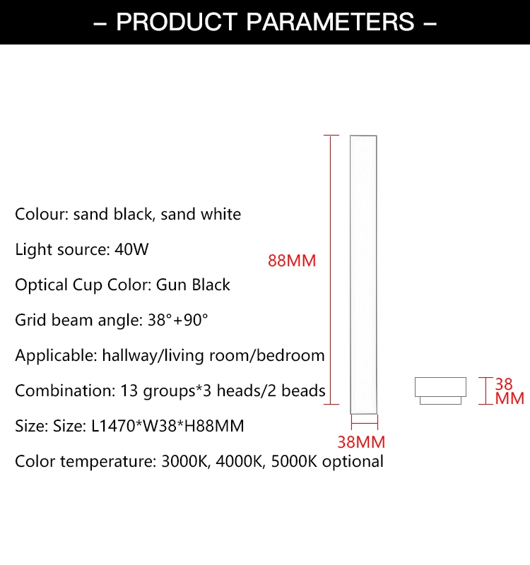 High Quality Office Commercial Indoor Decoration Housing Surface Mounted Led Linear Light