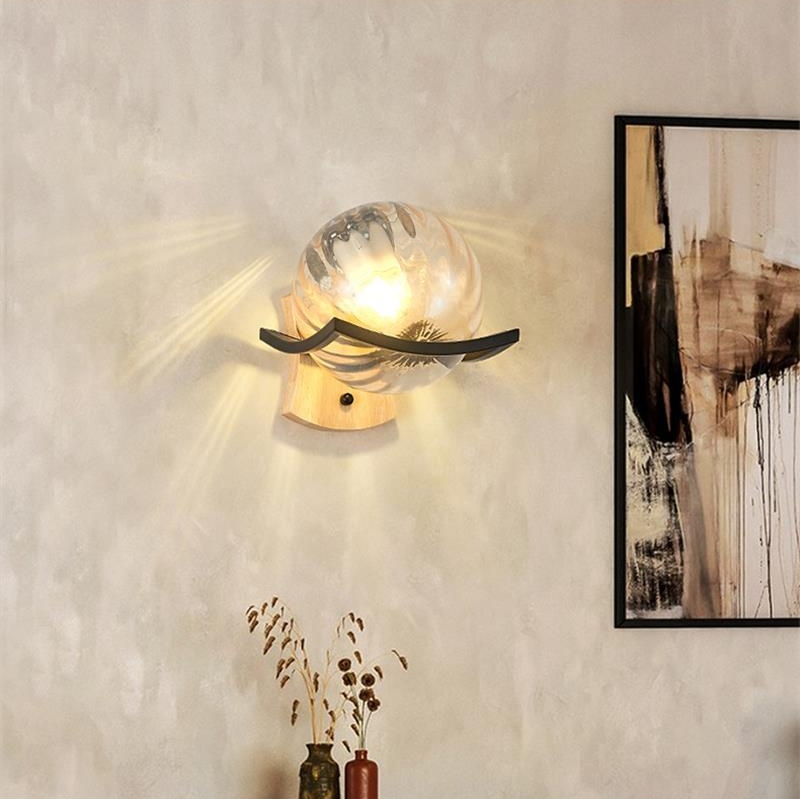 [Factory Outlet]Creative Nordic Art Lighting: Glass Shadow Wall Lamp Single-Head Mini Wall Lamp with LED