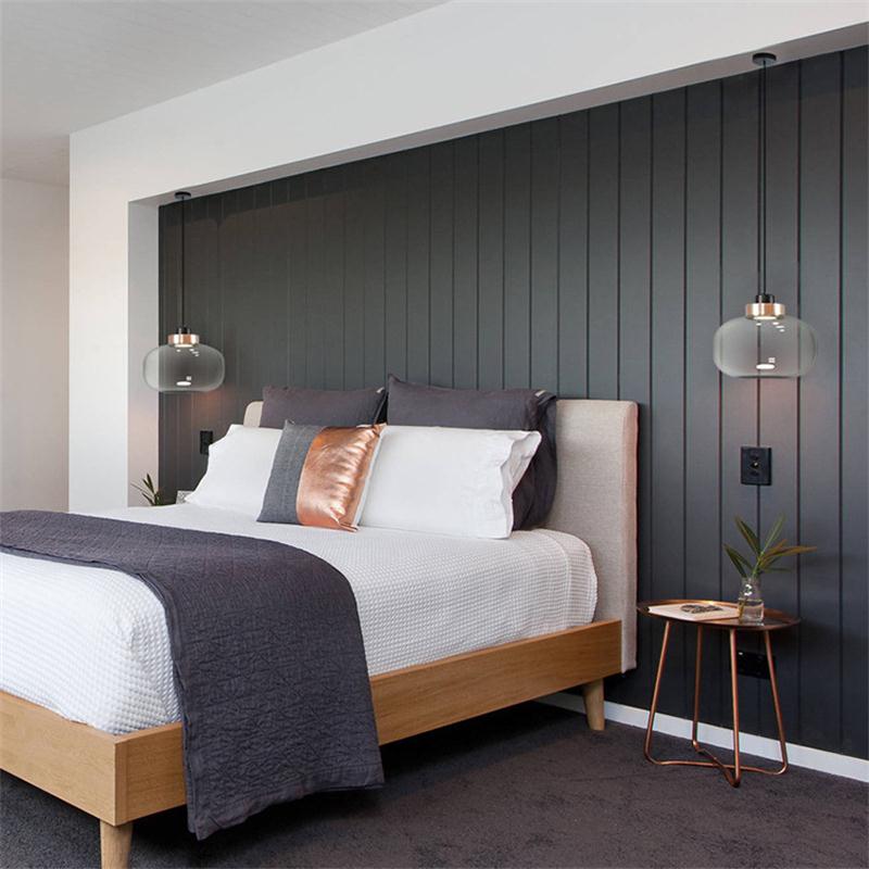 Zho<i></i>ngshan Factory Modern Minimalist LED Glass Pendant Light Bedroom LED Glass Pendant Lamps