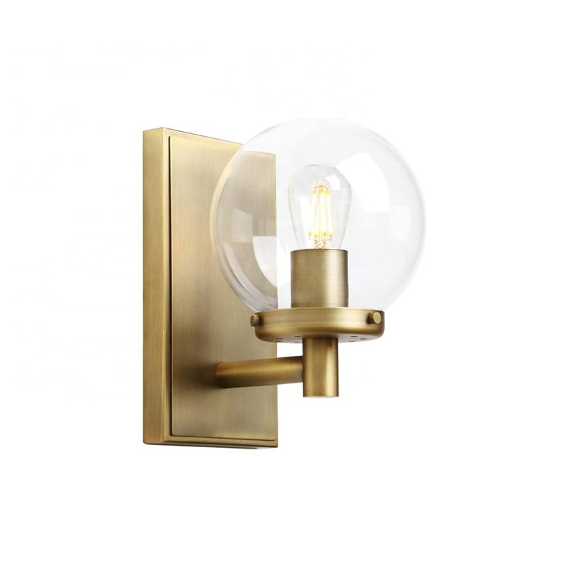 Retro Iron Art Bedroom Glass Wall Light Modern Simple Creative Corridor Small Wall Lamp