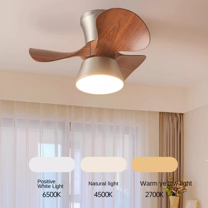 Home 60inch Fan Lamp 3 Solid Wood Blades Remote Co<i></i>ntrol Electric Saving Led Chandelier Ceiling Fan with Light