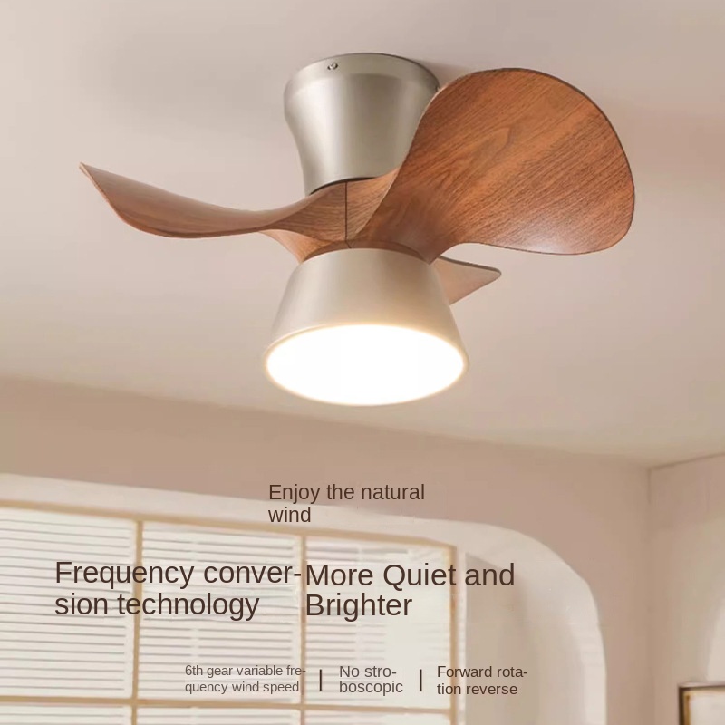Home 60inch Fan Lamp 3 Solid Wood Blades Remote Co<i></i>ntrol Electric Saving Led Chandelier Ceiling Fan with Light
