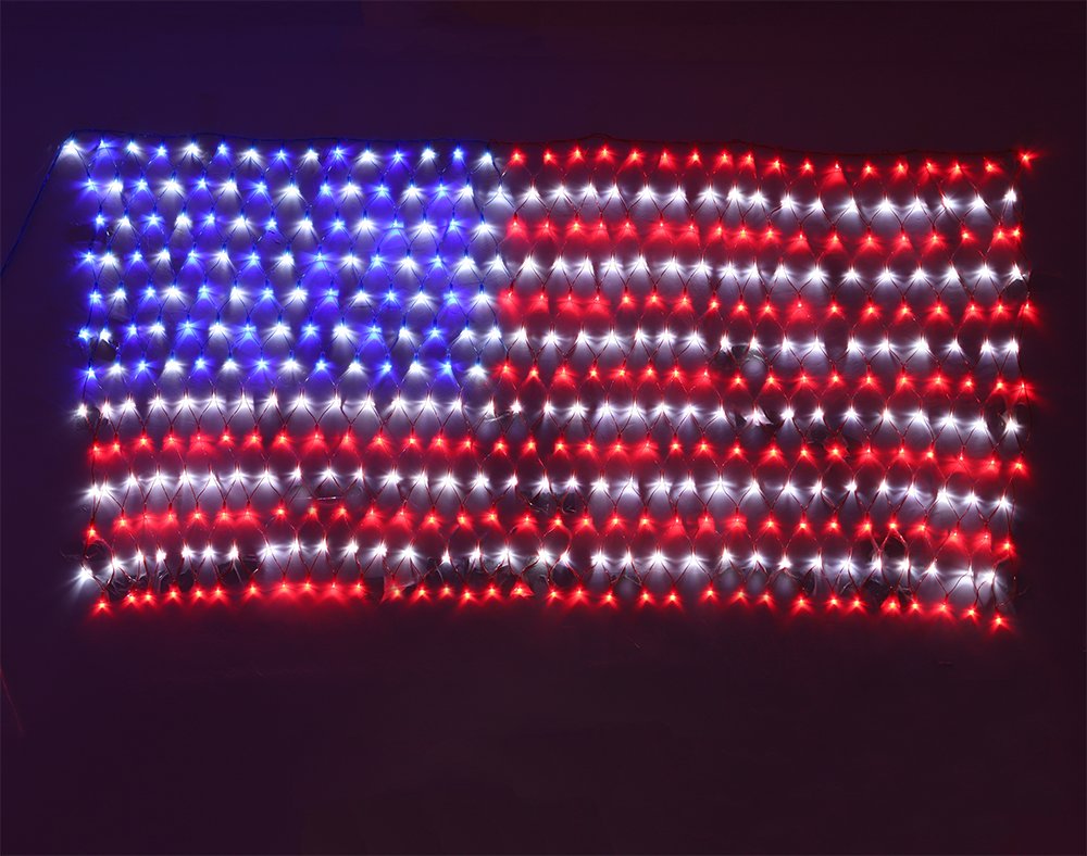 American Natio<i></i>nal Flag LED String Lights IP65 Fairy Light Curtain for Christmas Decorations Premium Holiday Lighting
