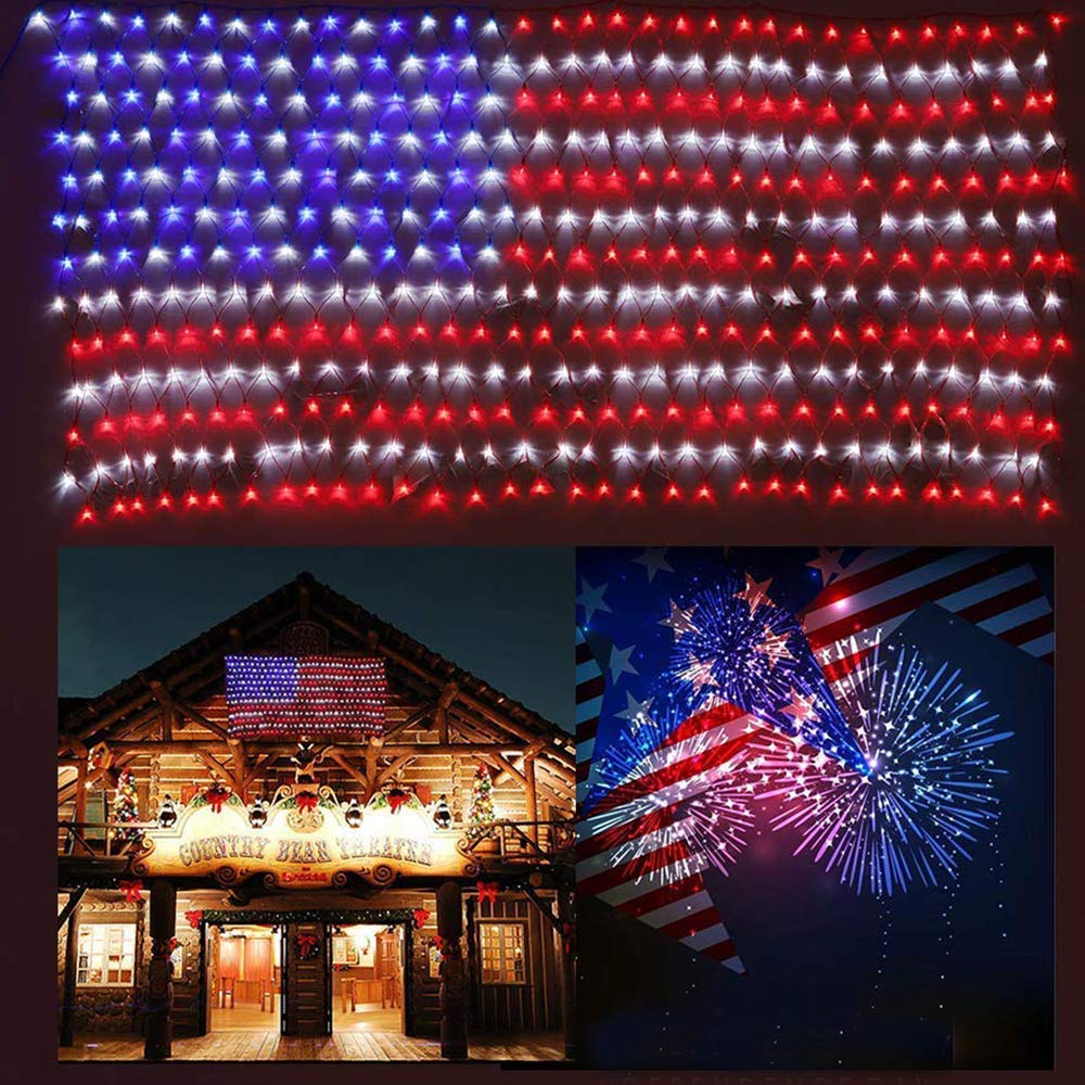 American Natio<i></i>nal Flag LED String Lights IP65 Fairy Light Curtain for Christmas Decorations Premium Holiday Lighting