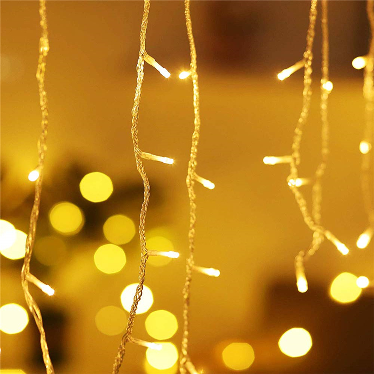 Indoor/Outdoor Christmas Fairy Light Curtain LED String ICicle Decor for Holidays Indoor/Outdoor String Lights for Festive