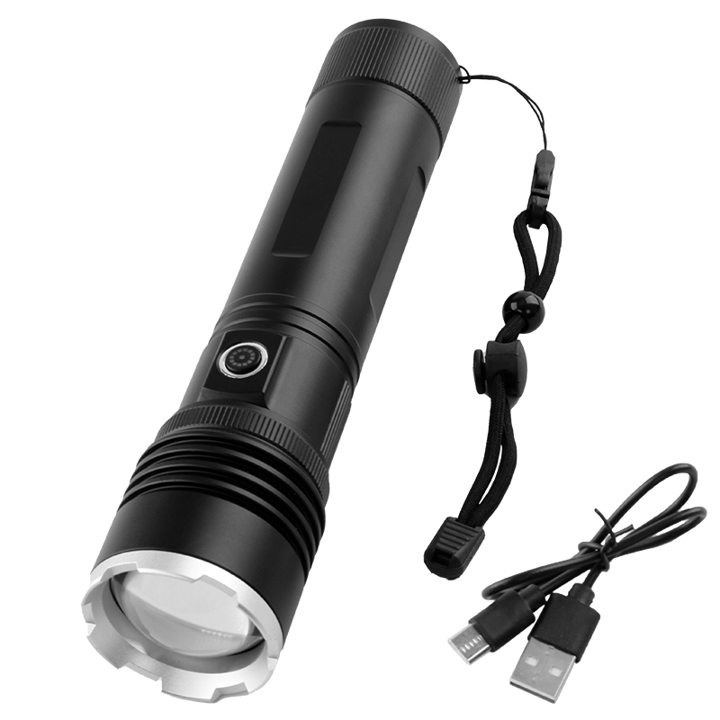 Long Range Telescopic Zoom USB Rechargeable LED Laser Torches Flashlights FSH330