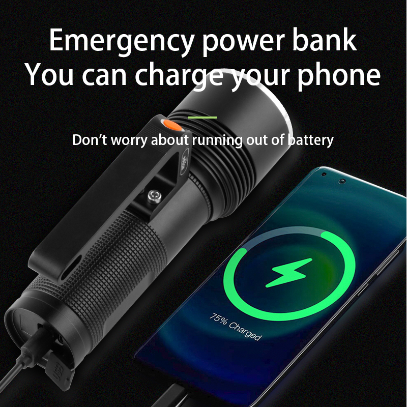 Handheld Long-range Portable USB Charging Outdoor LED Flashlight FSH450picture6